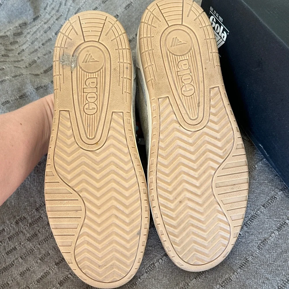 Gola Matallic Suede Court Sneakers - Cream - Picture 6 of 8